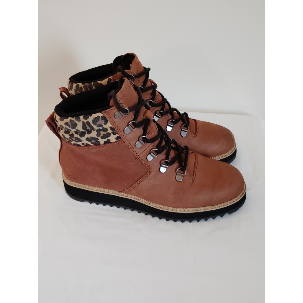 NWOB Toms Mojave Women7.5 Dark Ember Oiled Western Nubuck Suede Brown Ankle Boot